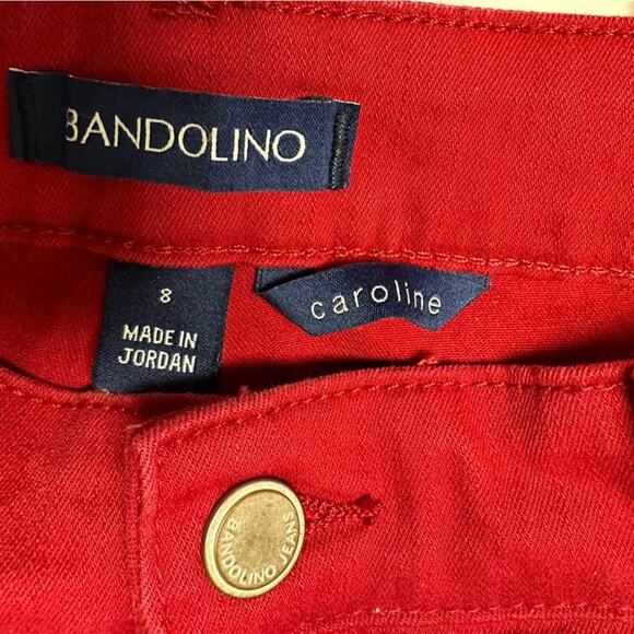 BANDOLINO Jeans Womens Size 8 Caroline Slim Straight Red - Picture 5 of 8